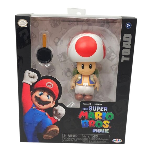 Super Mario Bros Movie Toad Articulated Action Figure Toy Jakks Pacific NEW - Picture 1 of 12